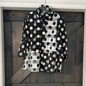 INC International Concepts Black and White Polka Dot Jacket